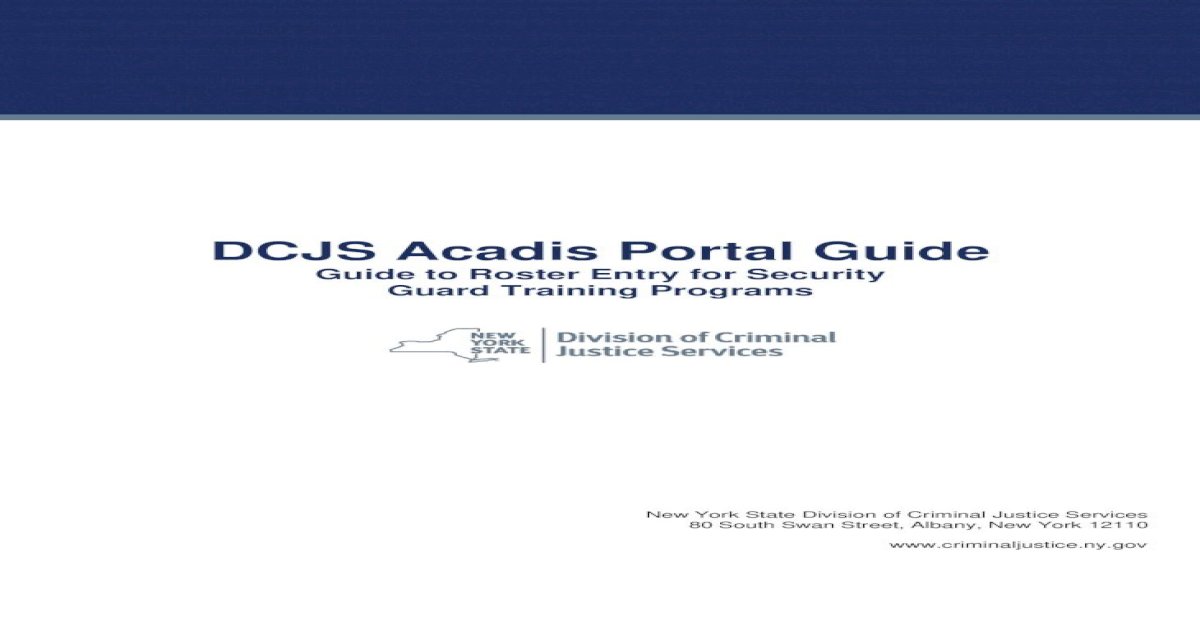 DCJS Acadis Portal Guide DCJS Acadis Portal Guide Guide To Roster 