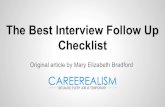 The Best Interview Follow Up Checklist