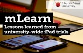 Lessons learned from University wide iPad Trials