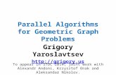 Parallel Algorithms for Geometric Graph Problems (at Stanford)