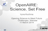 OpenAIRE: Science. Set Free, Iryna Kuchma, EIFL