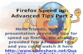 Firefox: How to speed up browser Part 2