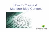 How to Create and Manage Blog Content