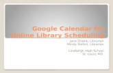 Google calendar for online library scheduling