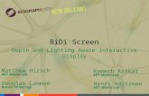 BiDi Screen A Thin, Depth-Sensing LCD for 3D Interaction using Light Fields  Matthew Hirsch      Douglas Lanman   Henry Holtzman      Ramesh Raskar