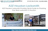 A2Z Houston Locksmith Provides Quick Guide To Choosing Your Best Locksmith in Houston