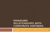 Managing Relationships with Corporate Partners