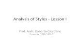 Analysis of Styles - Lesson I
