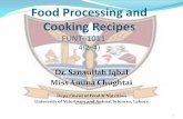 Food Processing and Cooking Recepies