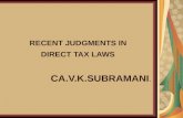 Recent judgments in direct tax laws - CA V. K. Subramani