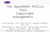 The OpenDOAR Policy Tool.  Copyright management.