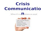 TEAM 3 FINAL PRESENTATION: Crisis Communications