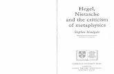 Hegel Nietzsche and the Criticism of Metaphysics