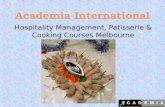 Hospitality Management and Patisserie Courses