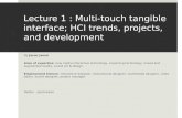Multi-Touch Tangible Interface; HCI trends, projects, and development