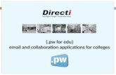 {pw for edu} - Email & Collaboration Applications for Education Institutions - from the Directi Group