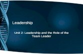 Leadership and the role of the team leader