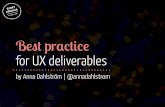 Best Practice for UX Deliverables