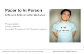 From Paper to in Person: Resume and Cover Letter Workshop