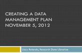 2012 Fall Data Management Planning Workshop