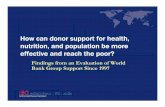 How can donor support for health,nutrition, and population be more effective and reach the poor?