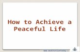 How to Achieve a Peaceful Life