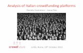 Analisi delle piattaforme di crowdfunding italiane - Ottobre 2013 - Slides a Crowdfuture 2013