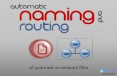 Automatic file naming and routing for scanned documents and existing files.