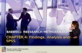 BAEB601 Chapter 4 : Findings, Analysis and SPSS