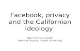 Privacy, Facebook and the Californian Ideology