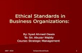 Ethical Standards in Business Organizations