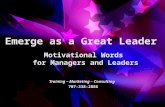 Motivational Words for Leaders and Managers - from Banker's U Training