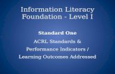 Information Literacy Standard 1 Level 1