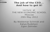 The job of the CEO... And how to get it!