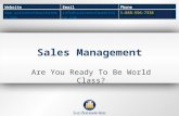 Sales Management - Are You Ready To Be World Class
