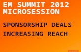 Sponsorship Deals and Increasing Reach