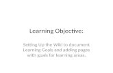 Ultranet Learning Objective: Learning Goals using the Wiki