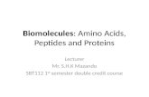 Biomolecules Amino Acids, Peptides and Proteins
