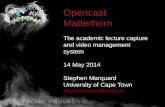 Introduction to Opencast Matterhorn, Apereo Mexico Conference, May 2014