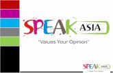 Speak asia corporate presentation