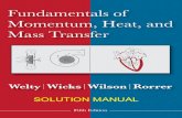 Fundamentals of Momentum, Heat , and Mass Transfer 5th Edition Welty Solutions manual