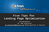 Five Tips for Landing Page Optimization