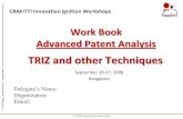 Workbook Advanced Patent Analysis Using TRIZ and Other Techniques