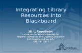 Integrating Library Resources into Blackboard
