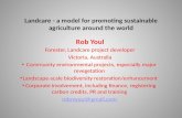 Landcare: a model for promoting sustainable agriculture around the world. Rob Youl