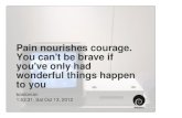 Pain nourishes courage. You can't be brave if you've only had wonderful things happen to you