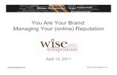 WISE SYMPOSIUM: You are your brand managing your reputation
