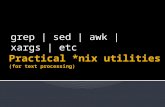 Practical unix utilities for text processing