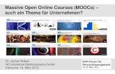 Massive Open Online Courses (MOOCs) - auch ein Thema für Unternehmen?
