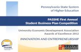 UEDA Summit 2012: Awards of Excellence - PASSHE First Annual Student Business Plan Competition (Pennsylvania State System of Higher Education)